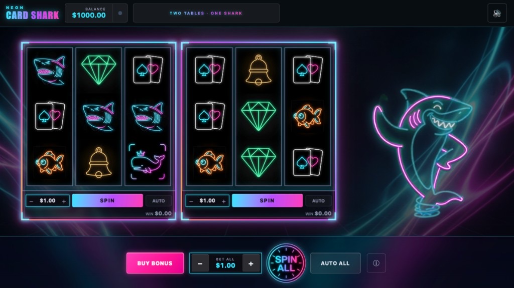 Neon Card Shark