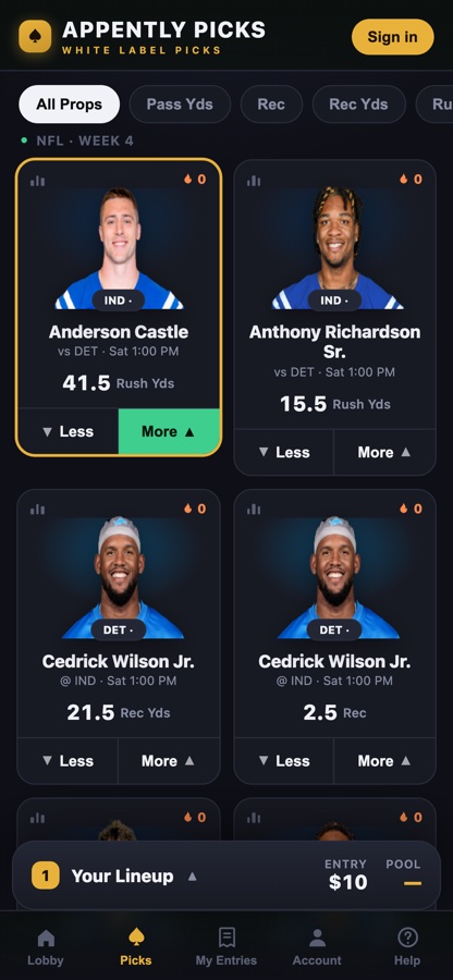 Player app on mobile